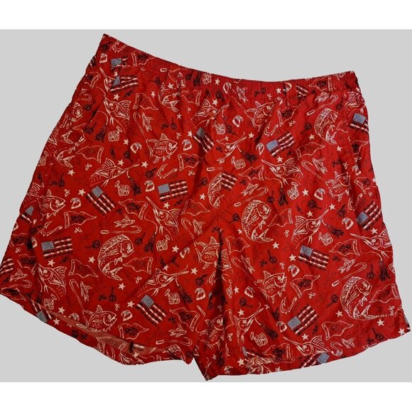 Columbia Men's XXL Swim Trunks RWB Patriotic Print Zipper Pocket NO LINER - Picture 1 of 11